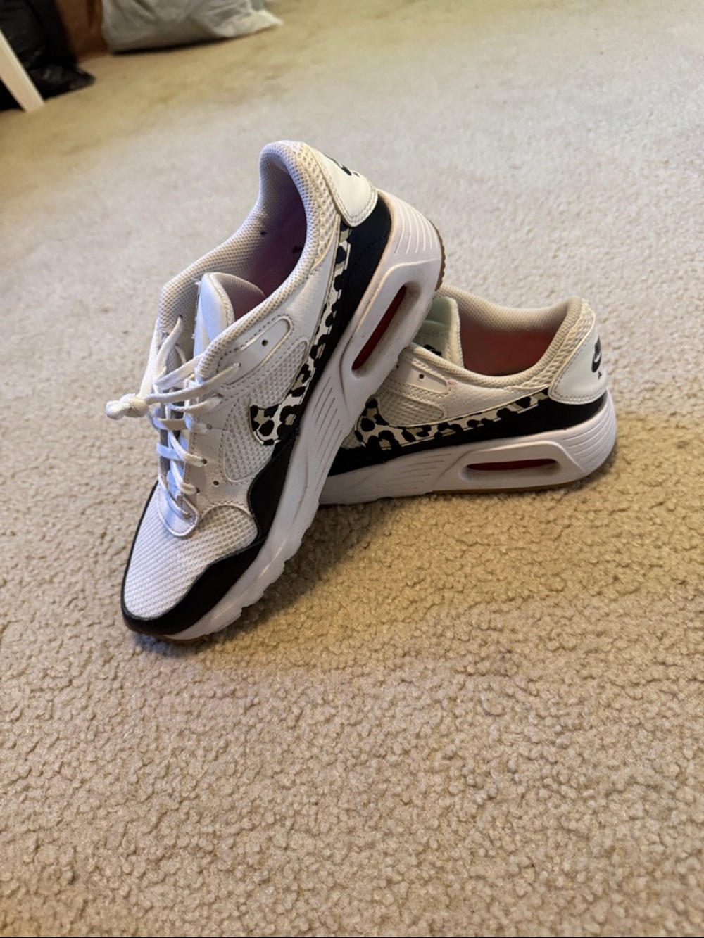 Nike White Athletic Sneakers with Leopard Swoosh - Picture 10 of 10